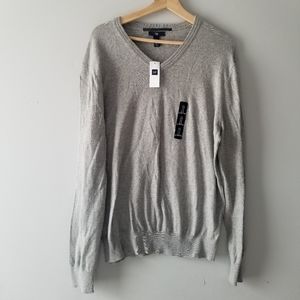 Gap Factory Gray Lightweight V Neck Sweater Large